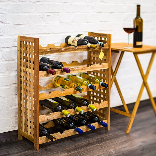Alpen Home Privett 25 Bottle Solid Wood Floor Wine Bottle Rack in